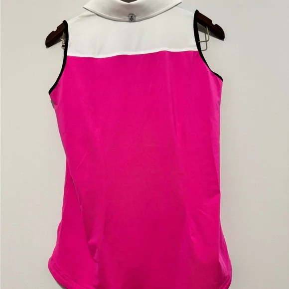 Belyn Key Vibrant Pink and White Sleeveless Top Panther Size Small NWT - Picture 6 of 6